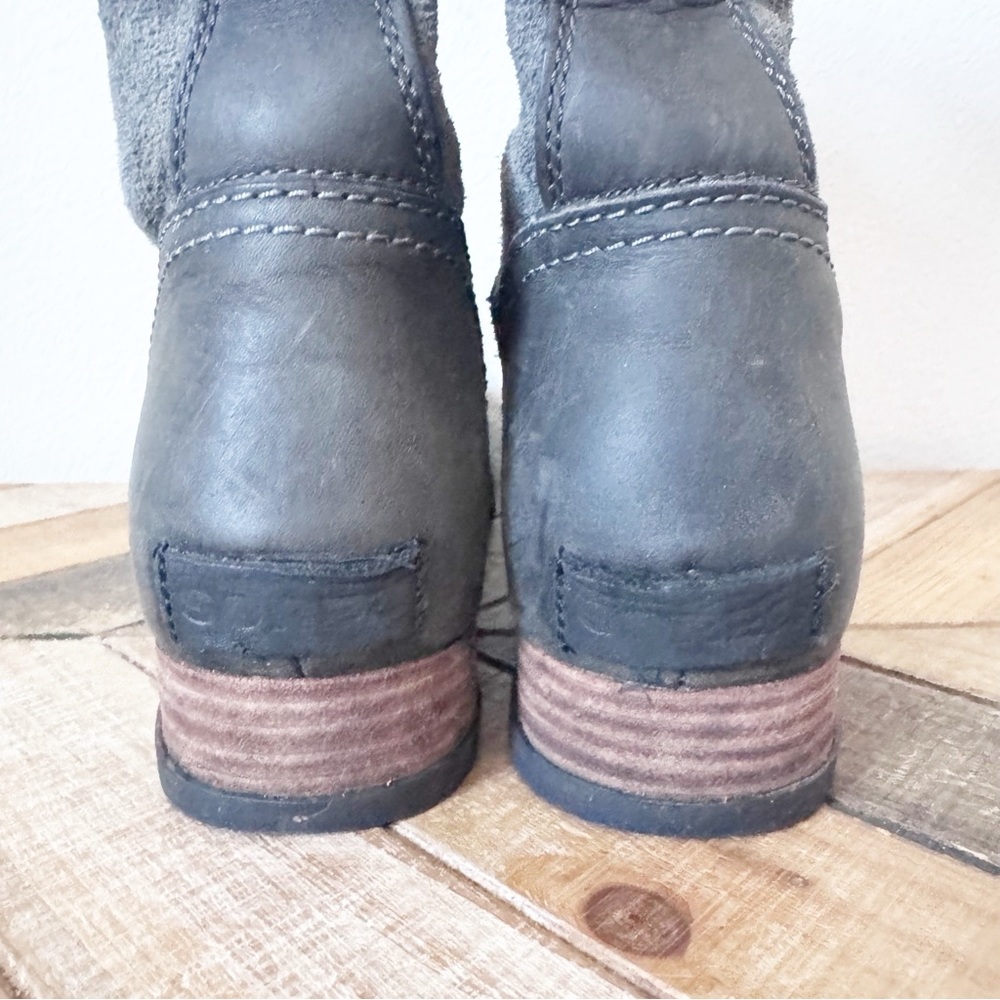 Sorel Major Moto Pull On Gray and Black Combat Boots - Picture 8 of 14
